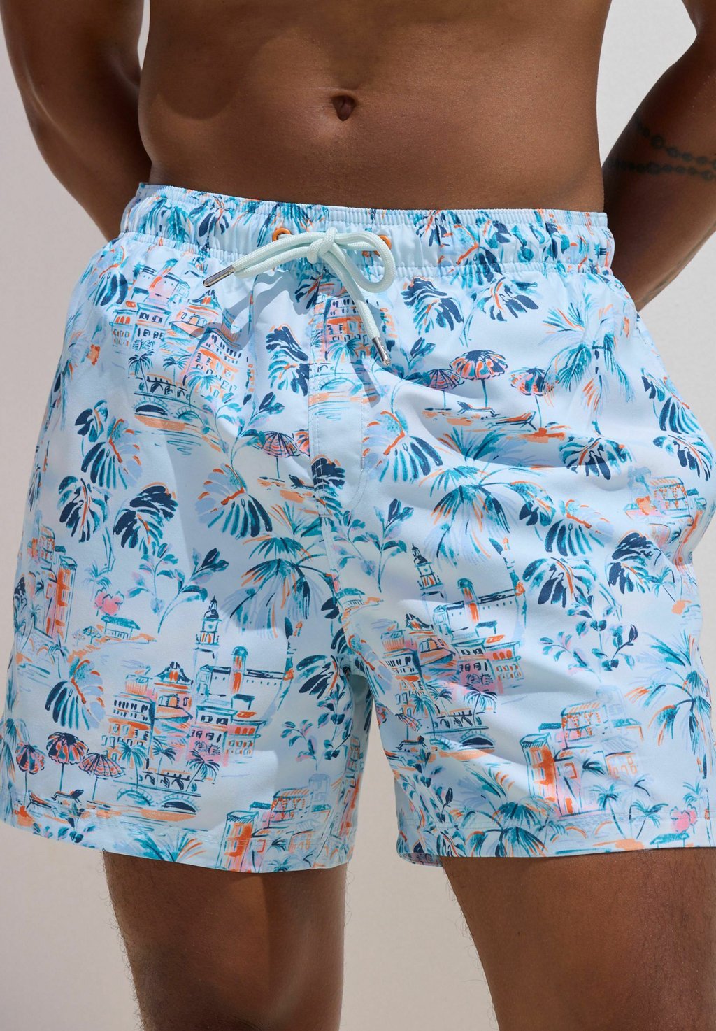 

Шорты для плавания REGULAR FIT - PRINTED Next, светло-голубой