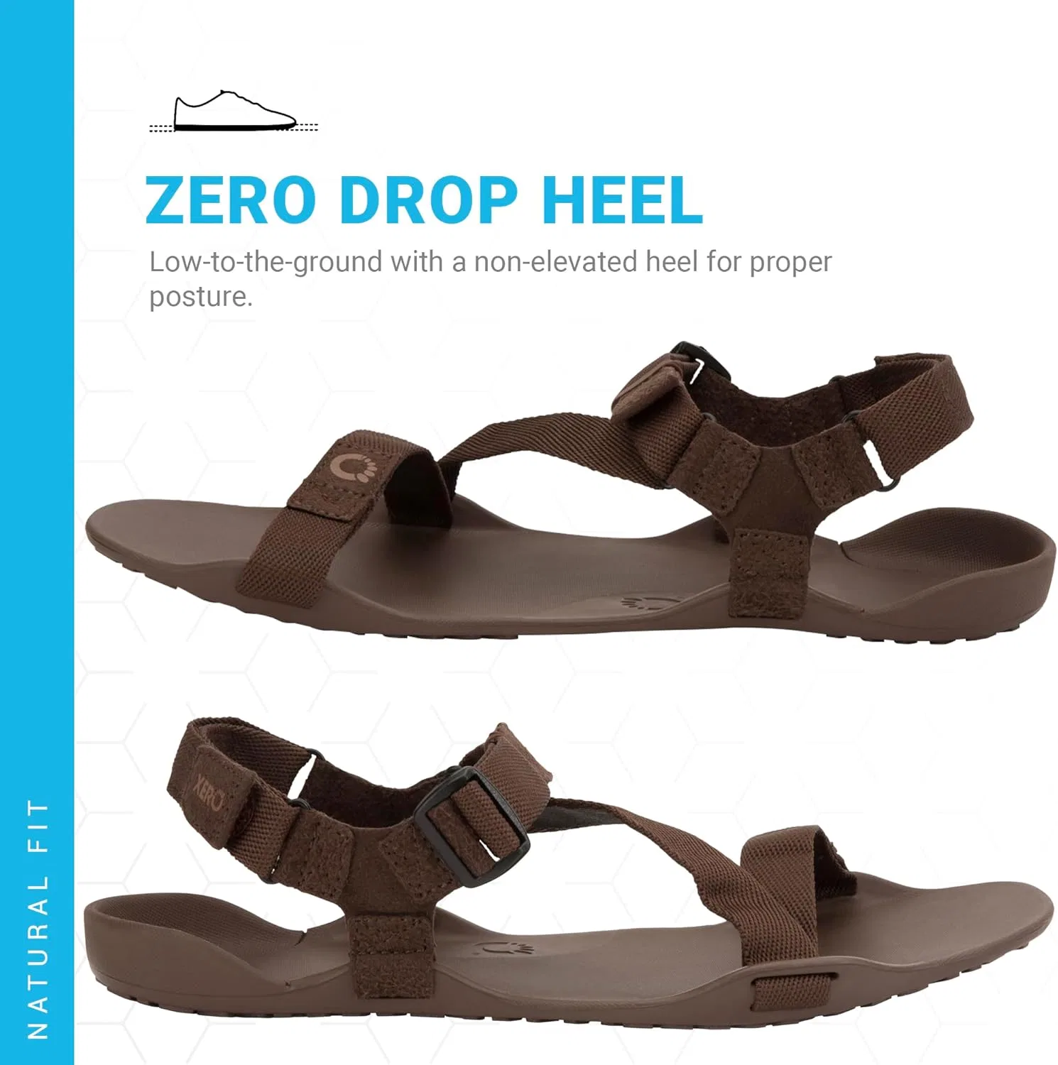 Сандалии Xero Shoes Z-Trek для мужчин, минималистичные, для ходьбы босиком, спортивные сандалии для походов, бега по пересеченной местности, Brown — фото 3