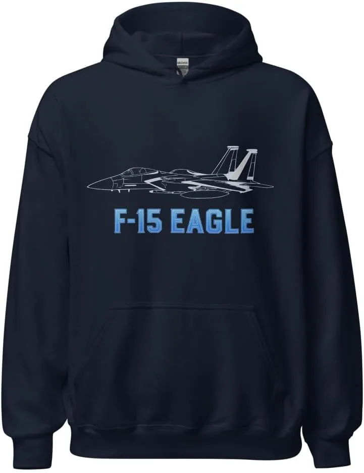 Толстовка F-15 Eagle - худи с истребителем, подарок пилоту ВВС США для завоевания превосходства в воздухе Generic, темно-синий