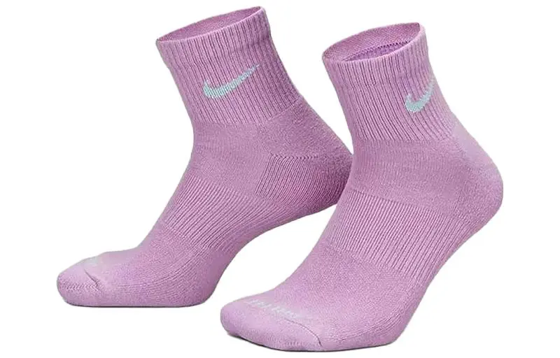 Женские носки Nike до середины икры, цвет 3 pairs (purple + white + green) — фото 3