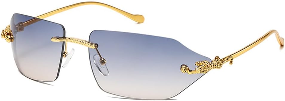 

MUTYNE Модные женские металлические солнцезащитные очки «кошачий глаз», мужские солнцезащитные очки с леопардовым принтом и в стиле стимпанк. Модные и универсальные очки, Blue Gradient Yellow