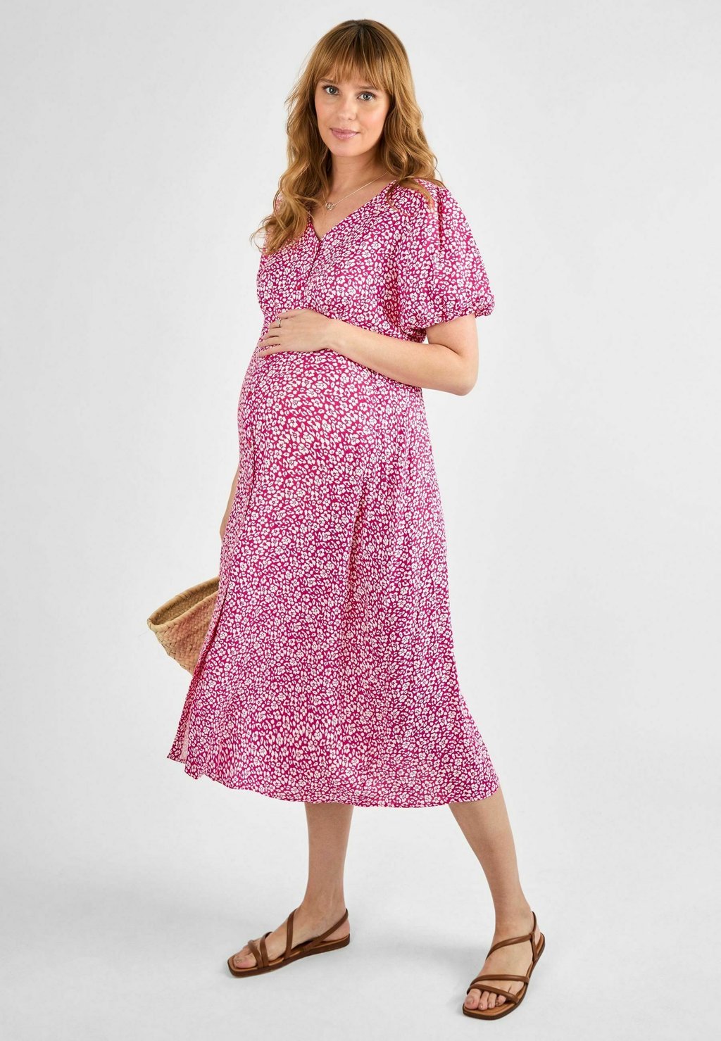 

Платье-рубашка FLORAL MATERNITY MIDI JoJo Maman Bébé, розовый
