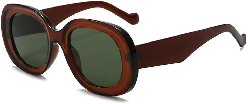 

Солнцезащитные очки LVTFCO в стиле ретро для активного отдыха, в красочной овальной оправе, модные уличные очки, стильные солнцезащитные очки в овальной оправе, Tea