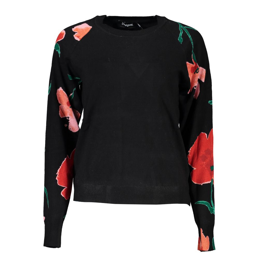 

Desigual Chic Contrast Crew Neck Женский свитер, черный