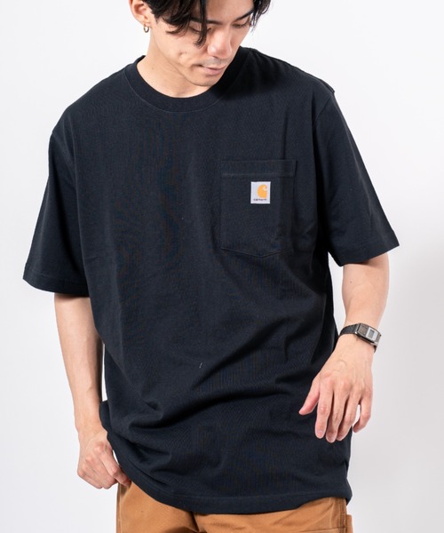 

Футболка с коротким рукавом, круглым вырезом и нагрудным карманом, унисекс Carhartt, черный