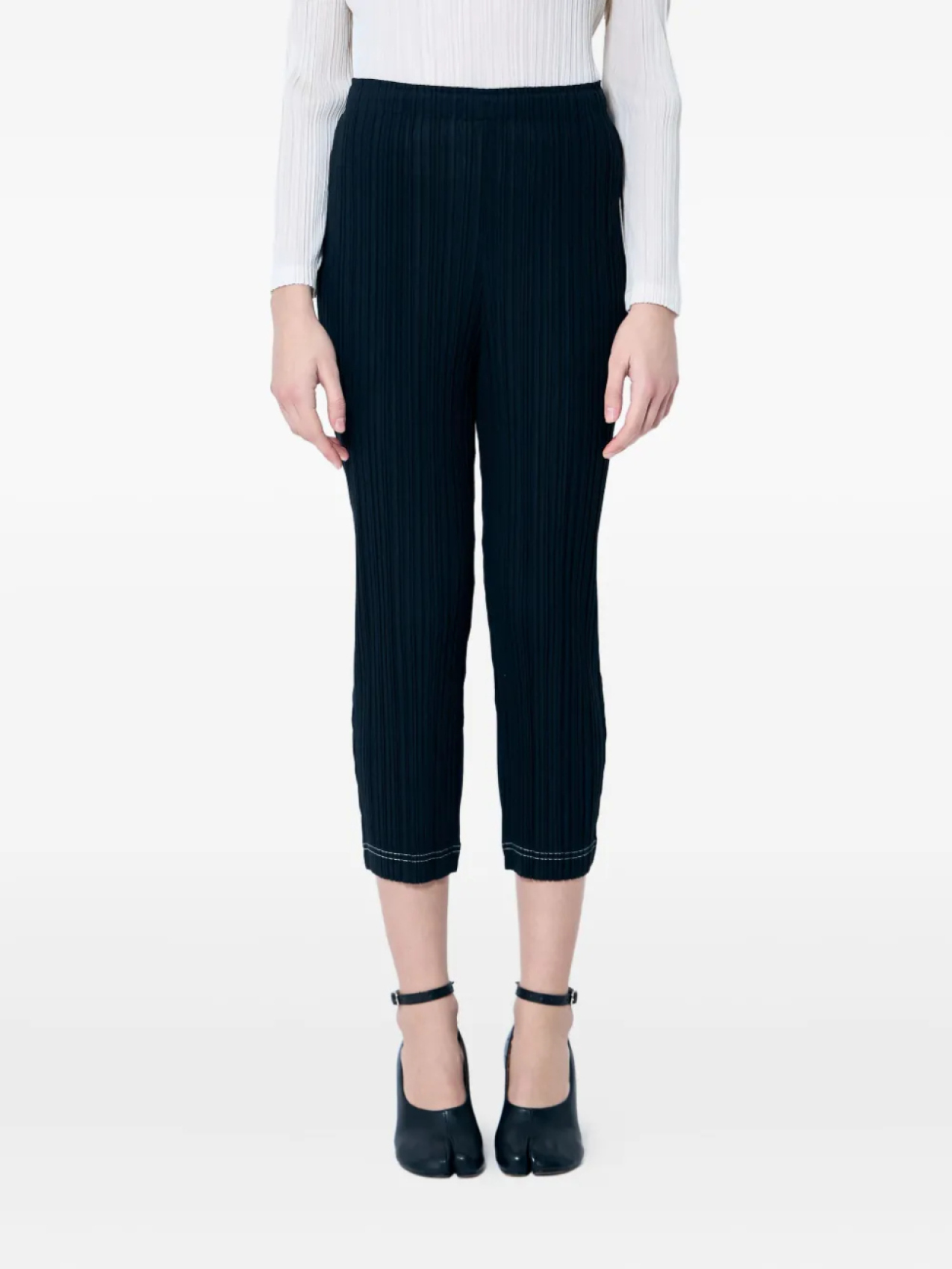 

Pleats Please Issey Miyake укороченные брюки со складками, черный