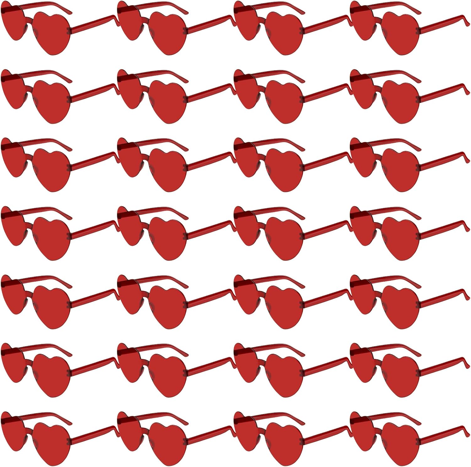 

28 солнцезащитных очков в форме сердца для женщин, без оправы, очки в форме сердца, оптом, солнцезащитные очки конфетных цветов для Марди Гра, для вечеринки BOUBONI, Red