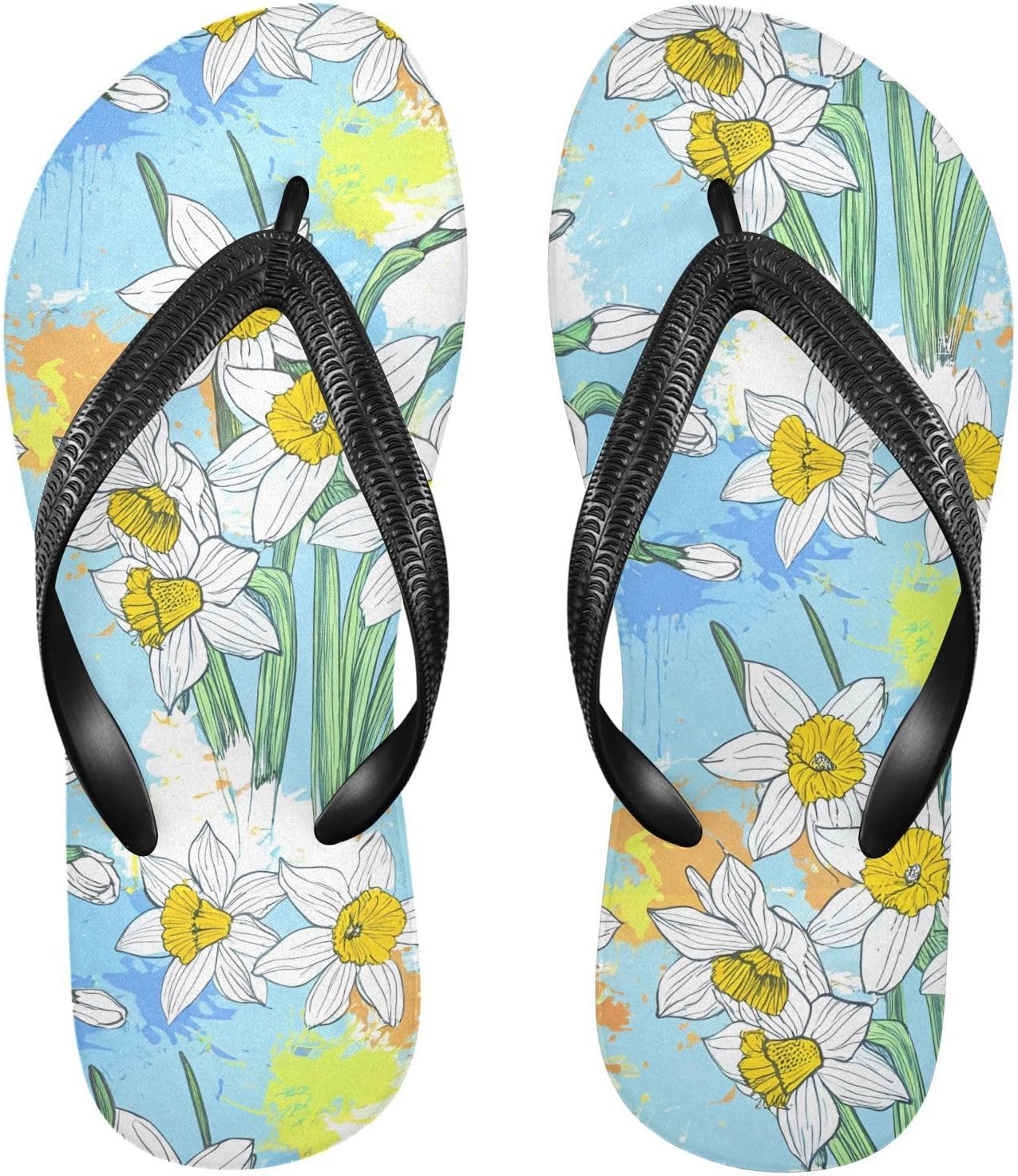 

Шлепанцы для пляжа, душа, сандалии-вьетнамки с голубыми брызгами, резинескользящие летние тапочки для мужчин, обувь для ходьбы Sinestour