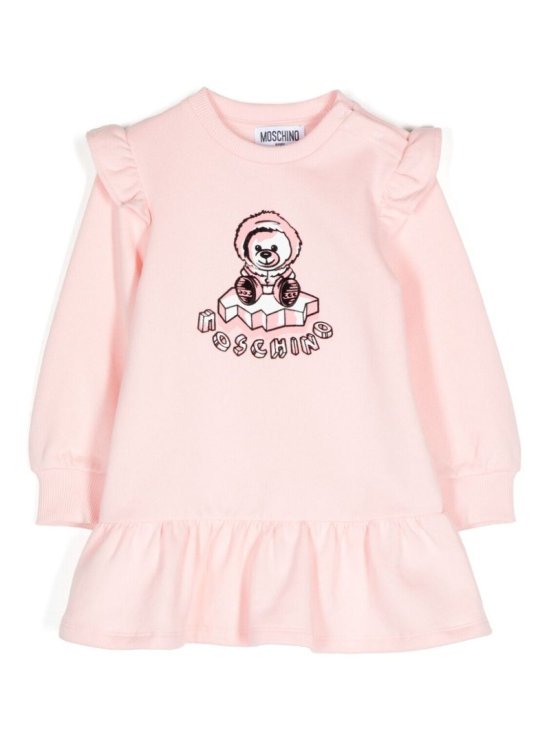 

Moschino Kids платье с длинными рукавами и принтом, розовый