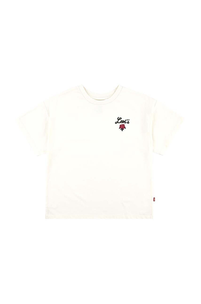 

Детская хлопковая футболка OVERSIZED LEVIS ROSE TEE Levi's, бежевый