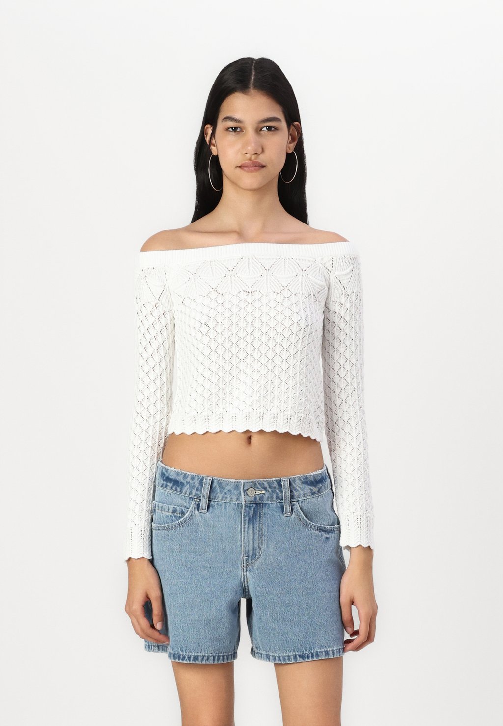 

Джемпер STITCHY SLIM FASHION Hollister Co., белый