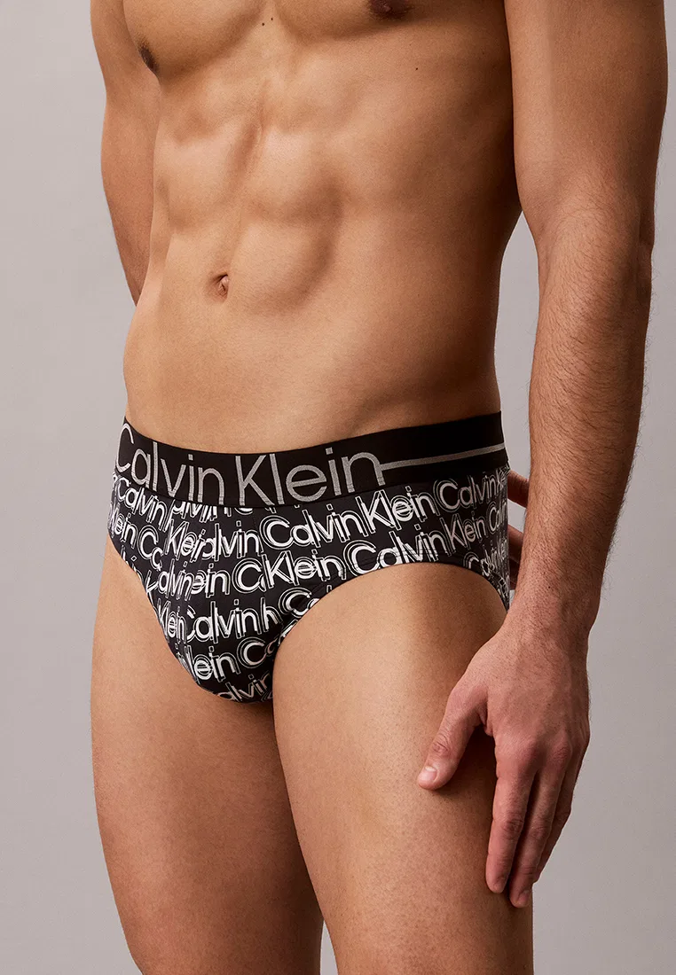 Трусы-хипстеры, микрофибра, сетка, Calvin Klein, черный