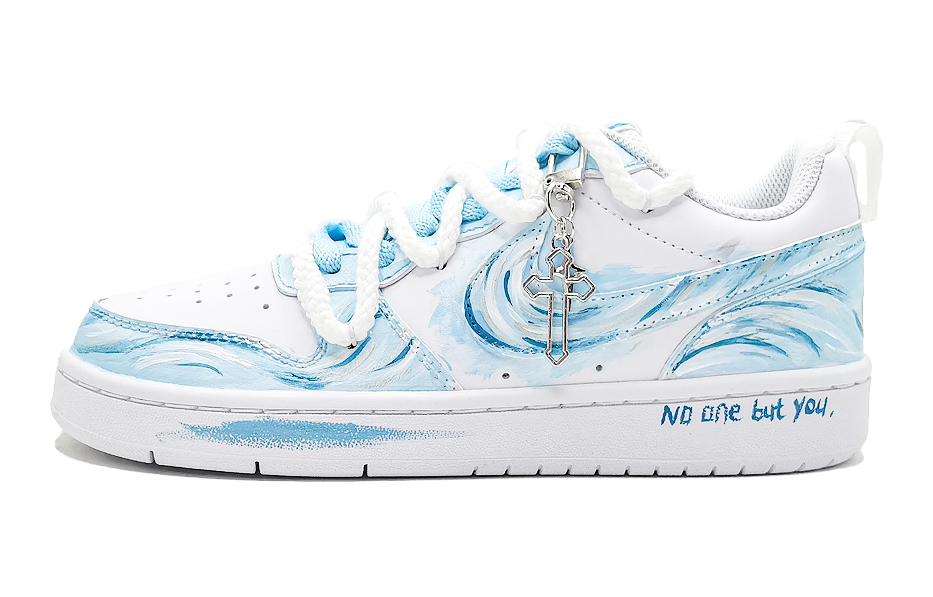 

Детские скейтерские кроссовки Court Borough для младших школьников Nike, белый/синий