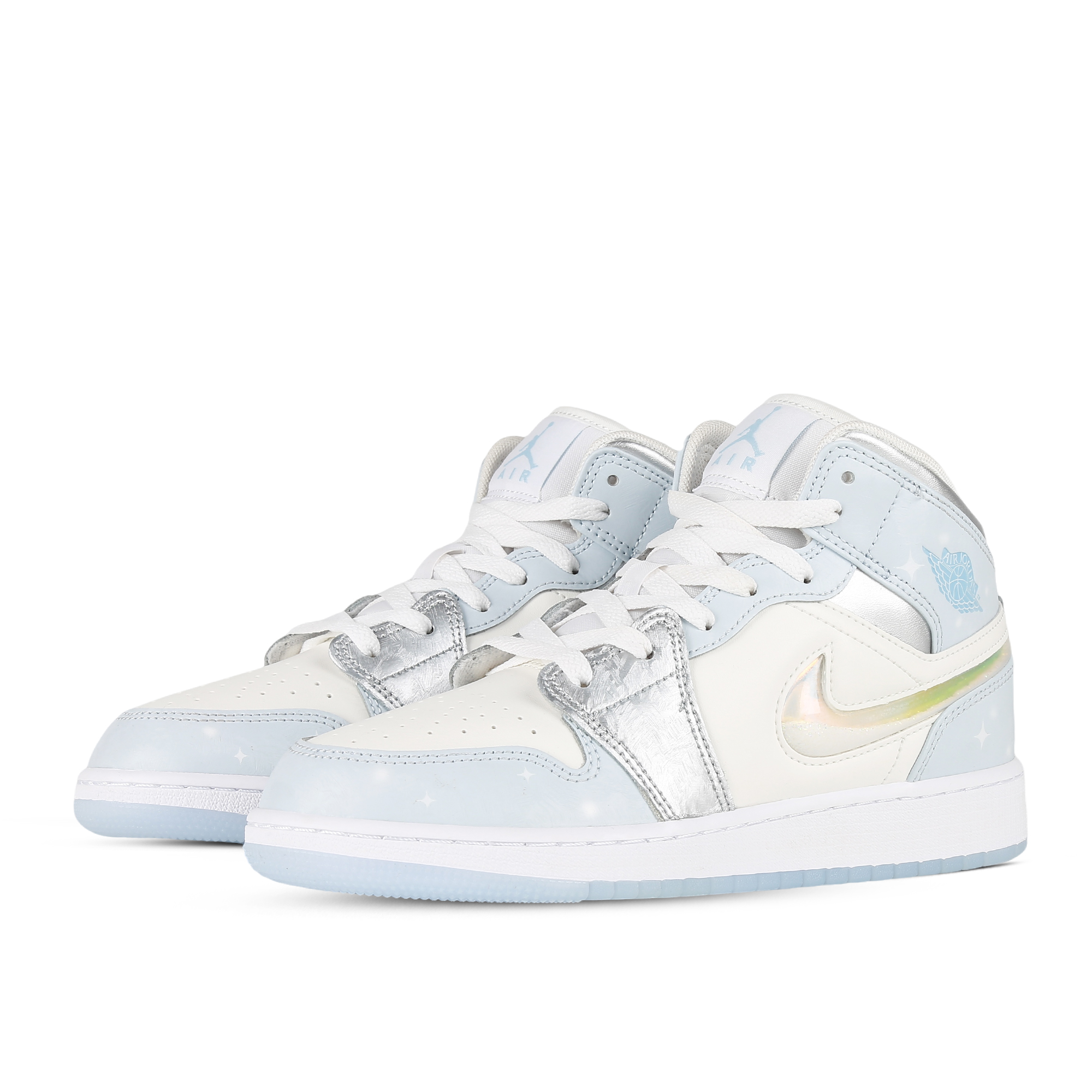 

Кроссовки Air Jordan 1 Vintage Basketball Shoes Women's Mid-Top Blue And White Silver