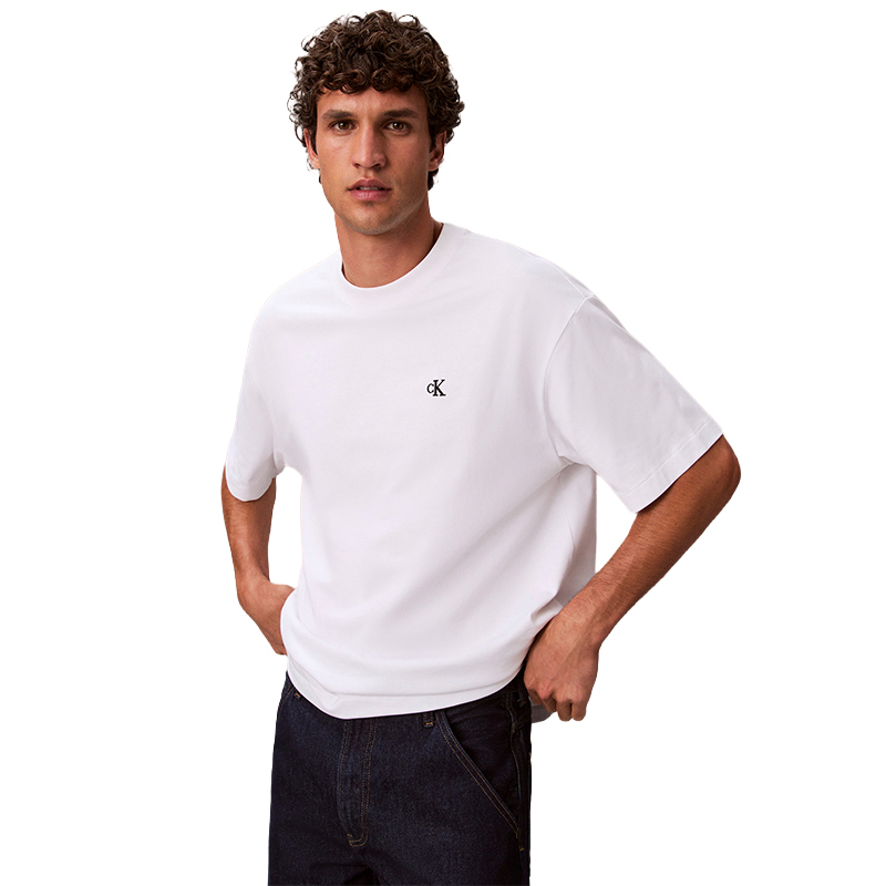 

Футболка с вышитым логотипом Calvin Klein, yaf-айвори