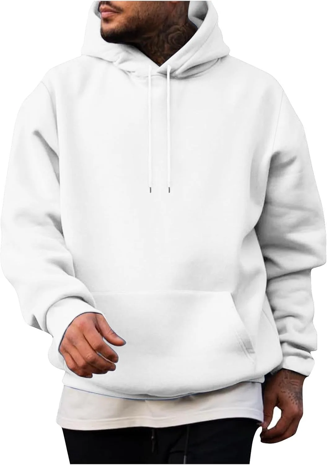 

Толстовка с капюшоном для мужчин, длинный рукав, Regular-fit, с кулиской