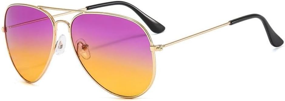 

Роскошные солнцезащитные очки с двойной перемычкой для женщин и мужчин, оправа из сплава, линзы с градиентом цвета «океан», женские и мужские очки generic, Gold Purple Yellow