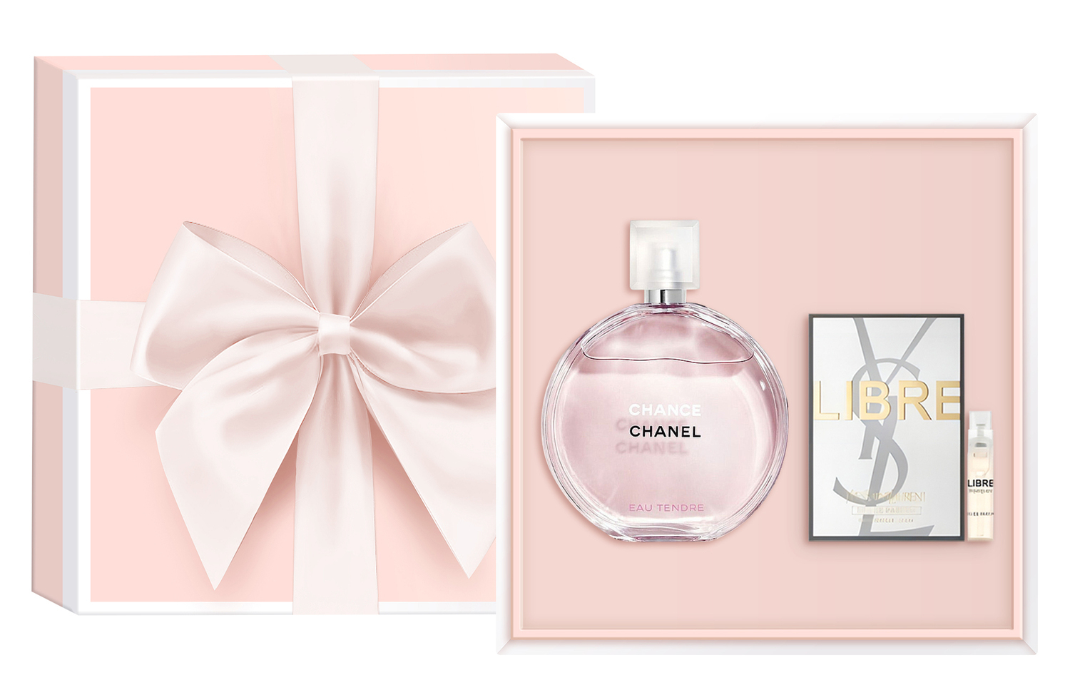Подарочный набор: парфюмерная вода Chanel Chance Eau Tendre, 100 мл + миниатюра Yves Saint Laurent Libre — фото 4