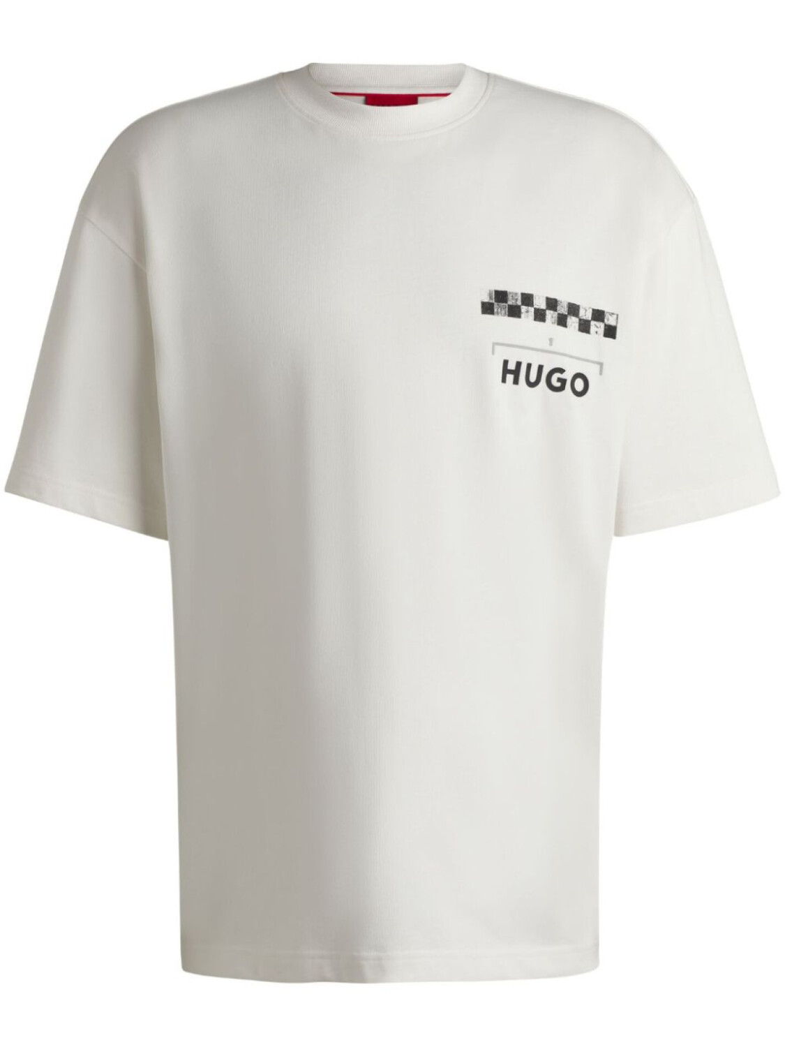 

Футболка HUGO из хлопка с гоночным принтом, белый
