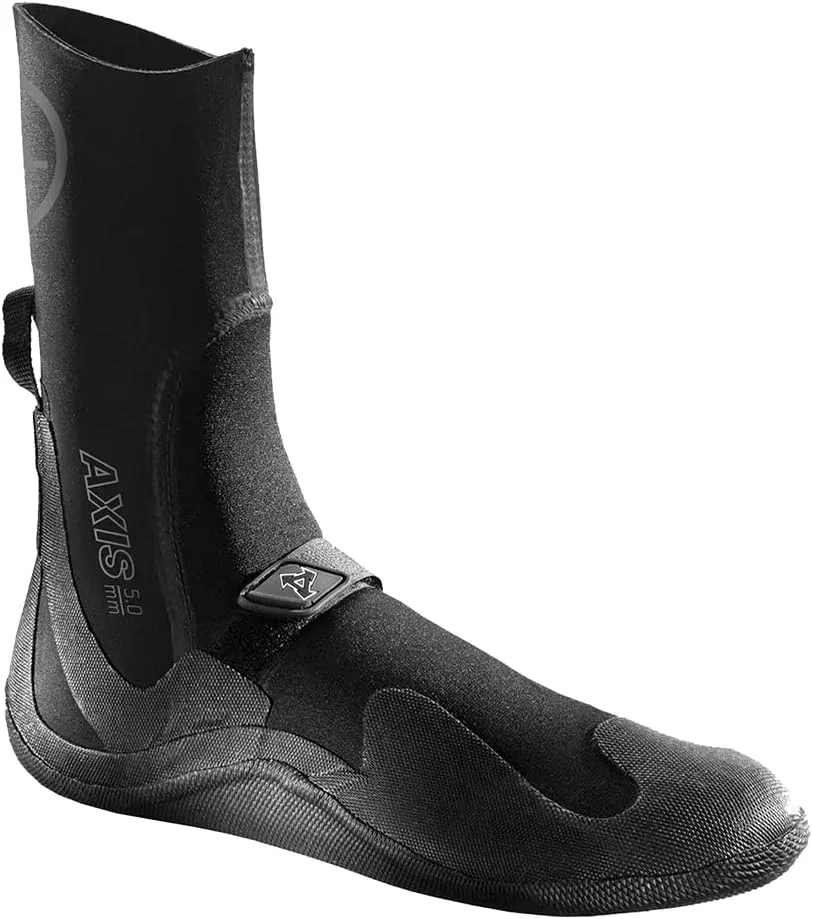 Ботинки XCEL Axis Stiefel mit rundem Zehenbereich, entworfen für Kaltwasser-Surfen, 5 mm, Black