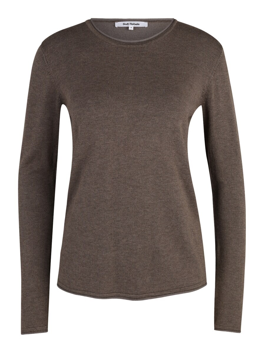 

Тонкий вязаный свитер Soft Rebels Sweater, цвет mottled brown