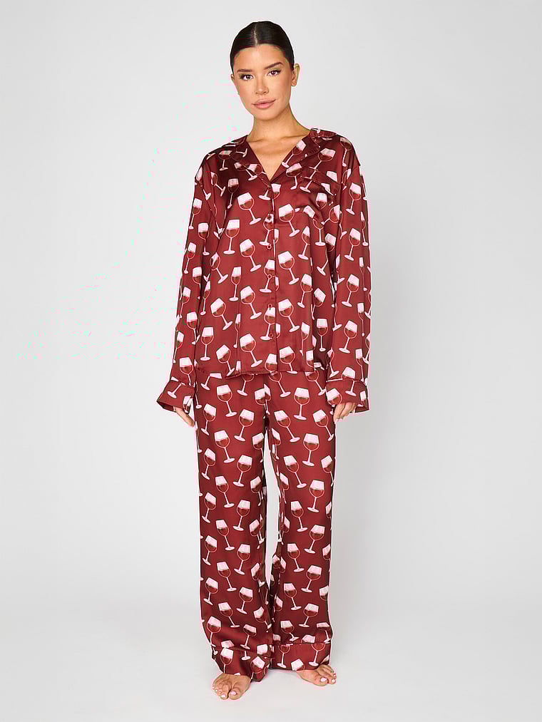 

Классический пижамный комплект Show Me Your Mumu, red wine silky