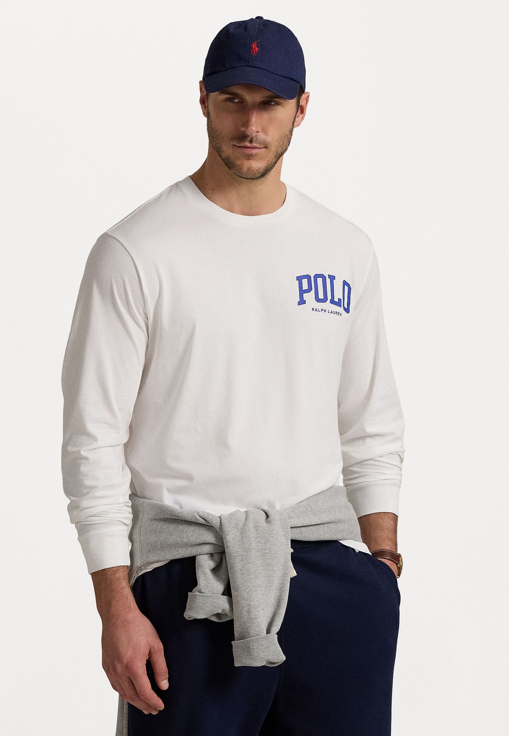 

Лонгслив LOGO JERSEY T-SHIRT Polo Ralph Lauren Big & Tall, белый