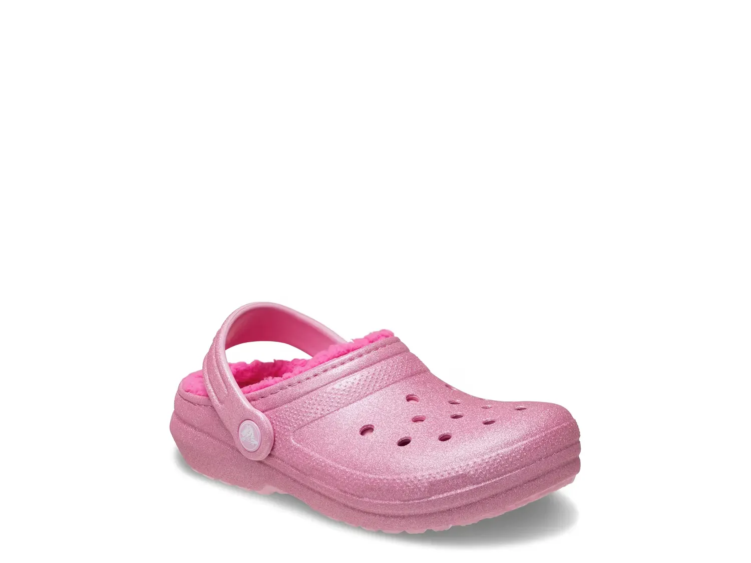 

Классические блестящие сабо на подкладке - детские Crocs, Pink Overflow