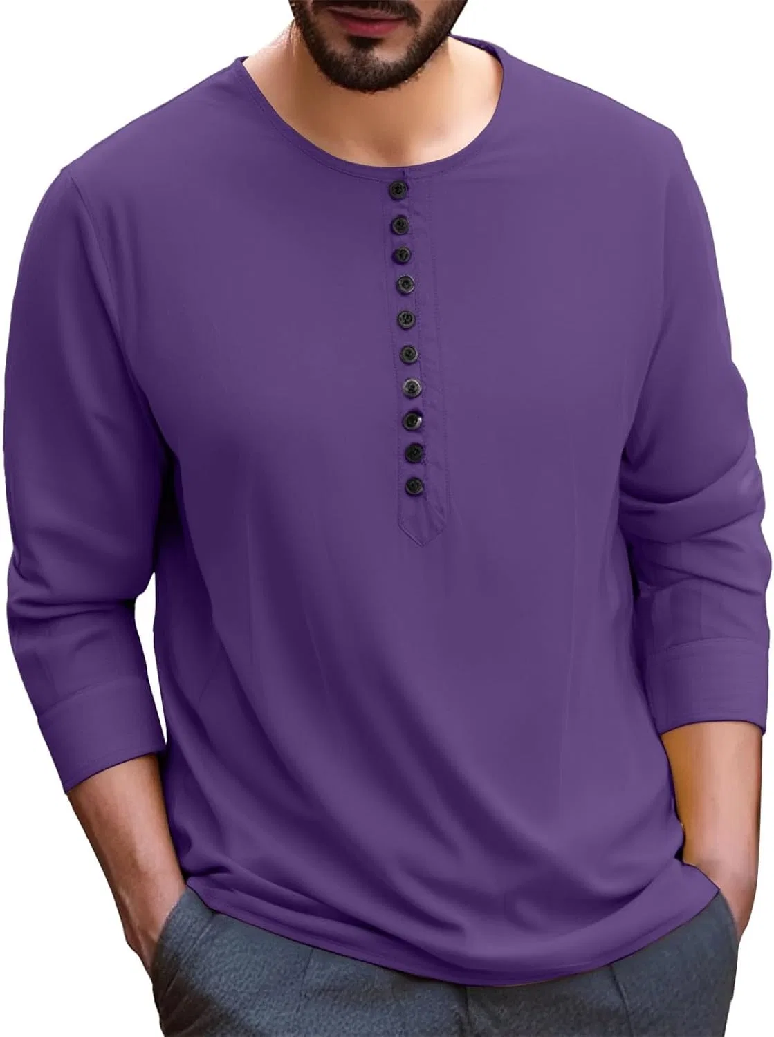 Футболка с длинным рукавом, полуприталенная, Dark Purple
