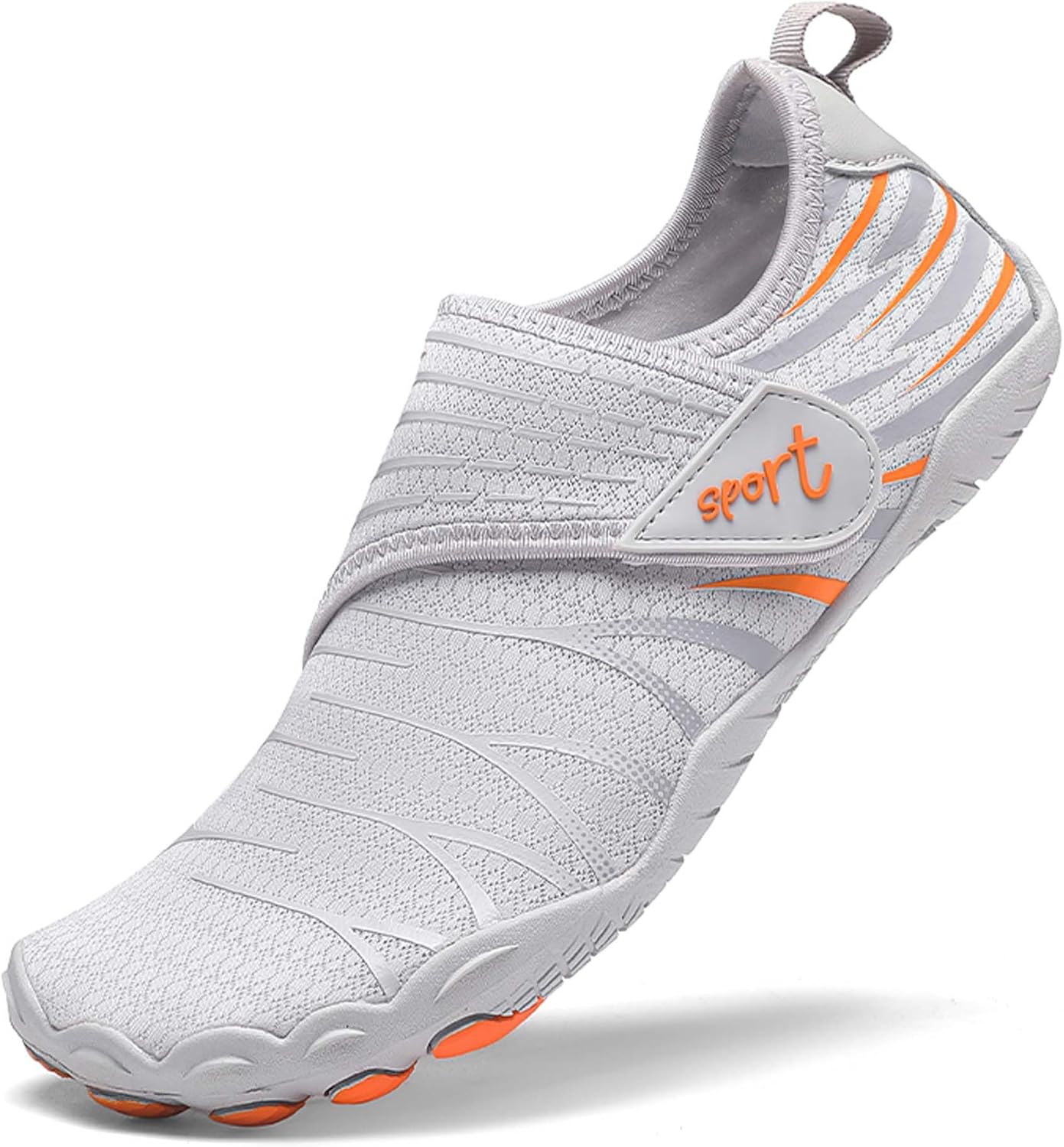 

Женские и мужские водные туфли, подошва с дренажем, легкие дышащие быстросохнущие пляжные обувь из сетки, для прогулок, рыбалки, плавания, походов, для дома и улицы, амфибийные кроссовки (унисекс) Vtiao, серый