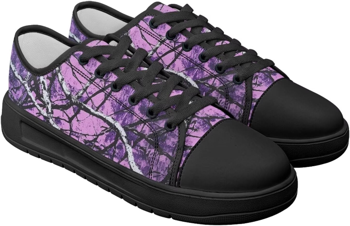 

Кеды Canvar для женщин и мужчин, со шнуровкой, низкие, на платформе, для ходьбы, походов и бега Estailounic, Camouflage Hunting Woodland Forest Tree