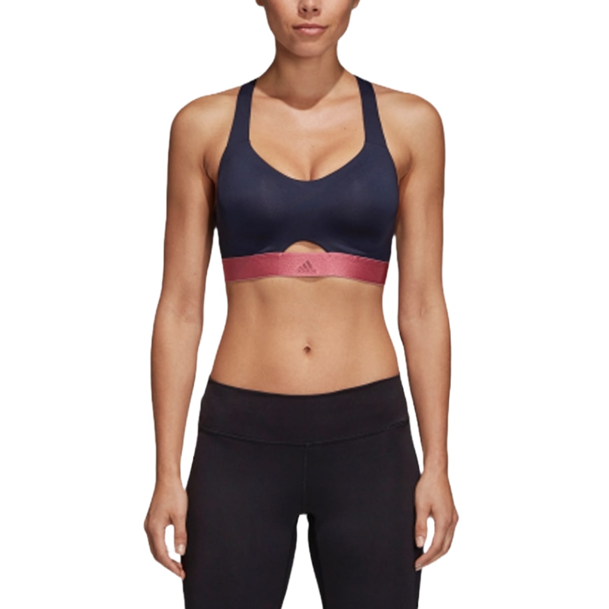 (WMNS) Бюстгальтер-стрингер Adidas Soft Bra 'Черно-красный' — фото 3