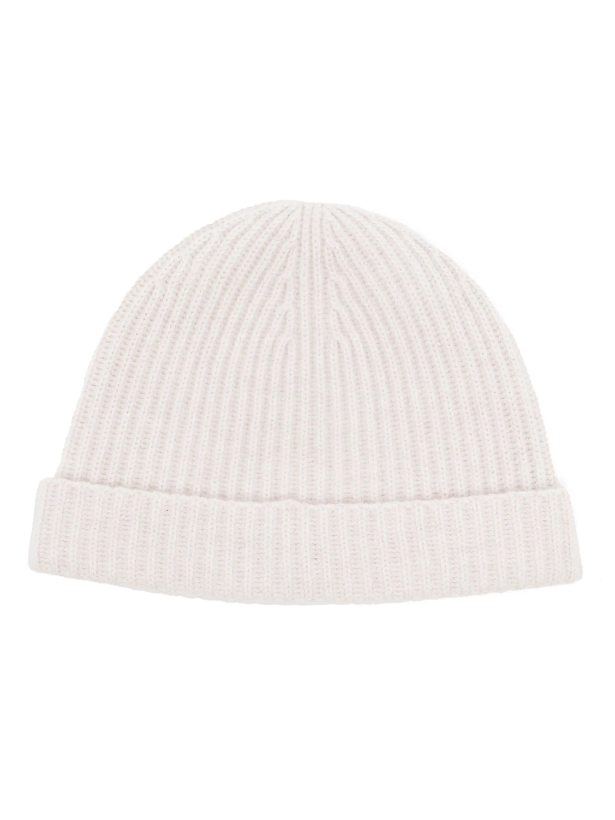 

Кашемировая шапка бини в рубчик N.Peal, белый