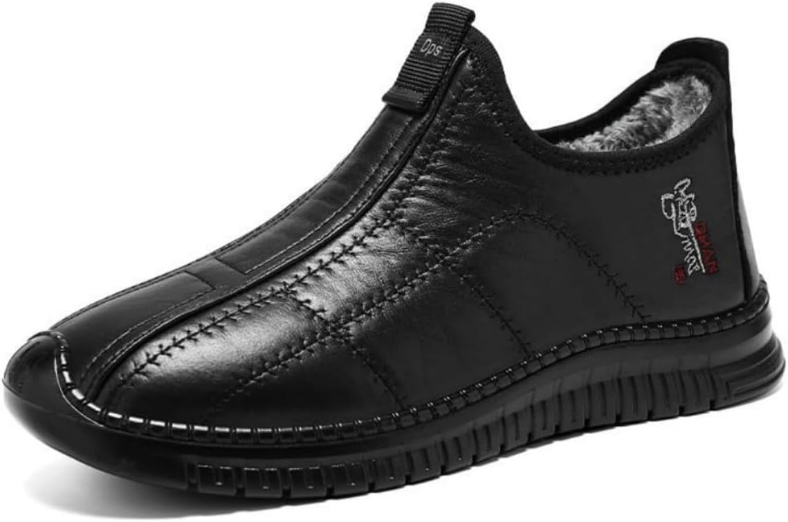 

Мужские зимние ботинки ZDLJLY, утепленные ботинки с меховой подкладкой, противоскользящие ботильоны на каждый день, удобные теплые обувь для улицы Zdljyl, черный