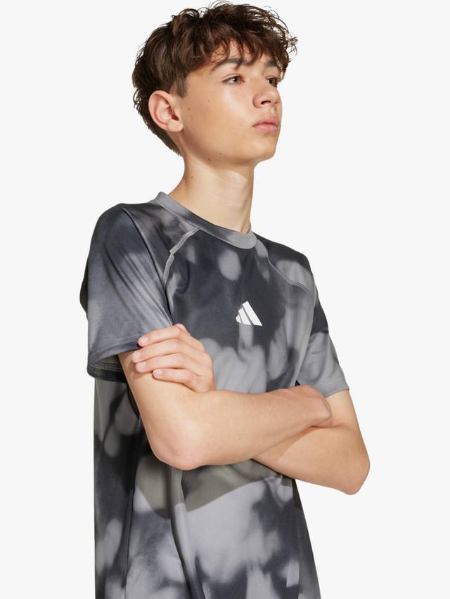 Детская футболка для тренировок с короткими рукавами adidas, Carbon/Black — фото 3
