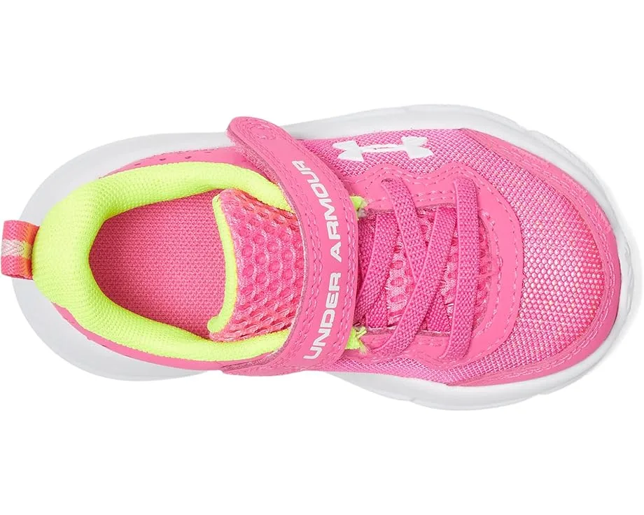 Кроссовки Under Armour Kids Assert 10 Alternate Closure Sneakers (Toddler), Rebel Pink/High Vis Yellow/White — фото 2