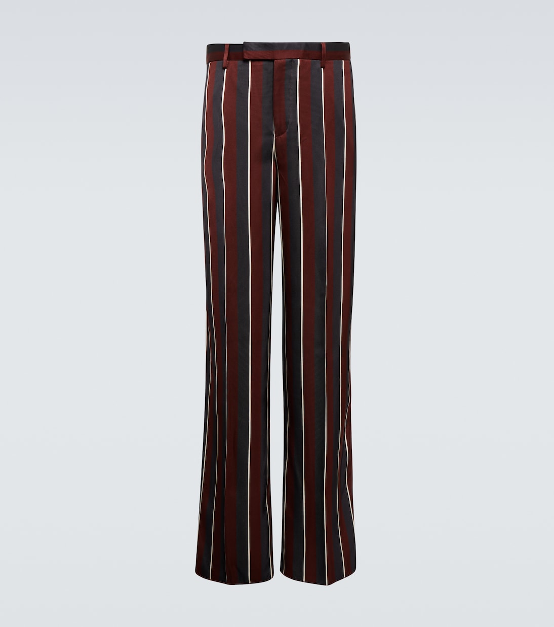 

Прямые креповые брюки в полоску с высокой талией Versace, Grigio+Bordeaux