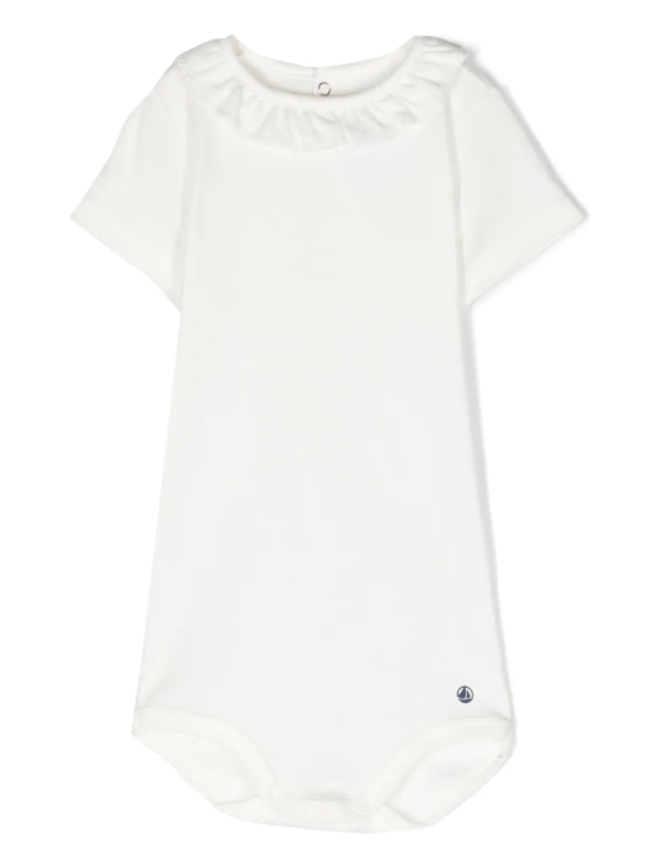 

Petit Bateau боди с оборками, белый