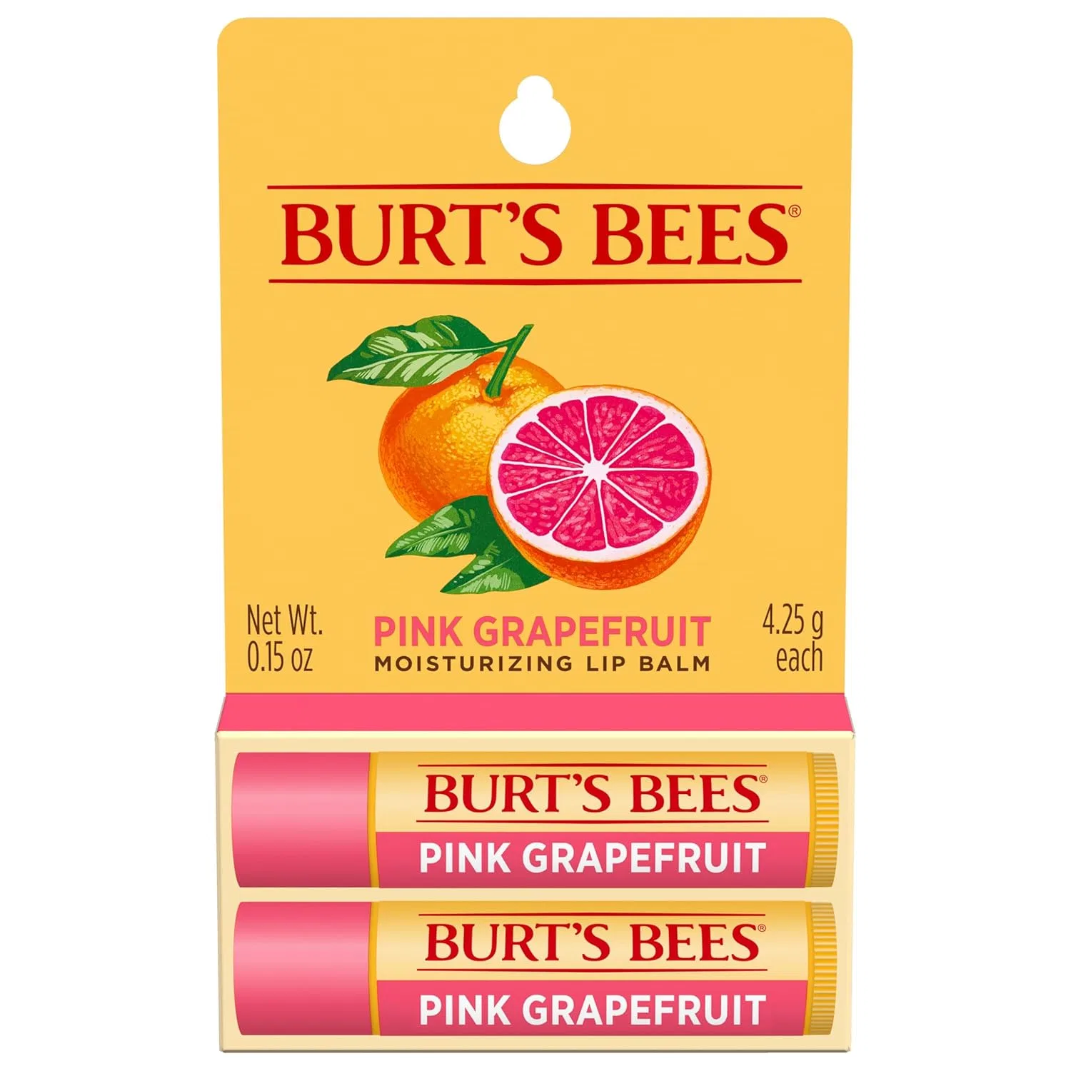 Натуральный бальзам для губ Pink Grapefruit от Burt's Bees, 2 шт. Burt'S Bees, Nan.