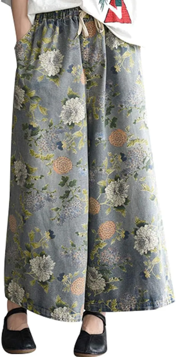 

Женские джинсы с эластичным поясом и широкими штанинами Bigasset