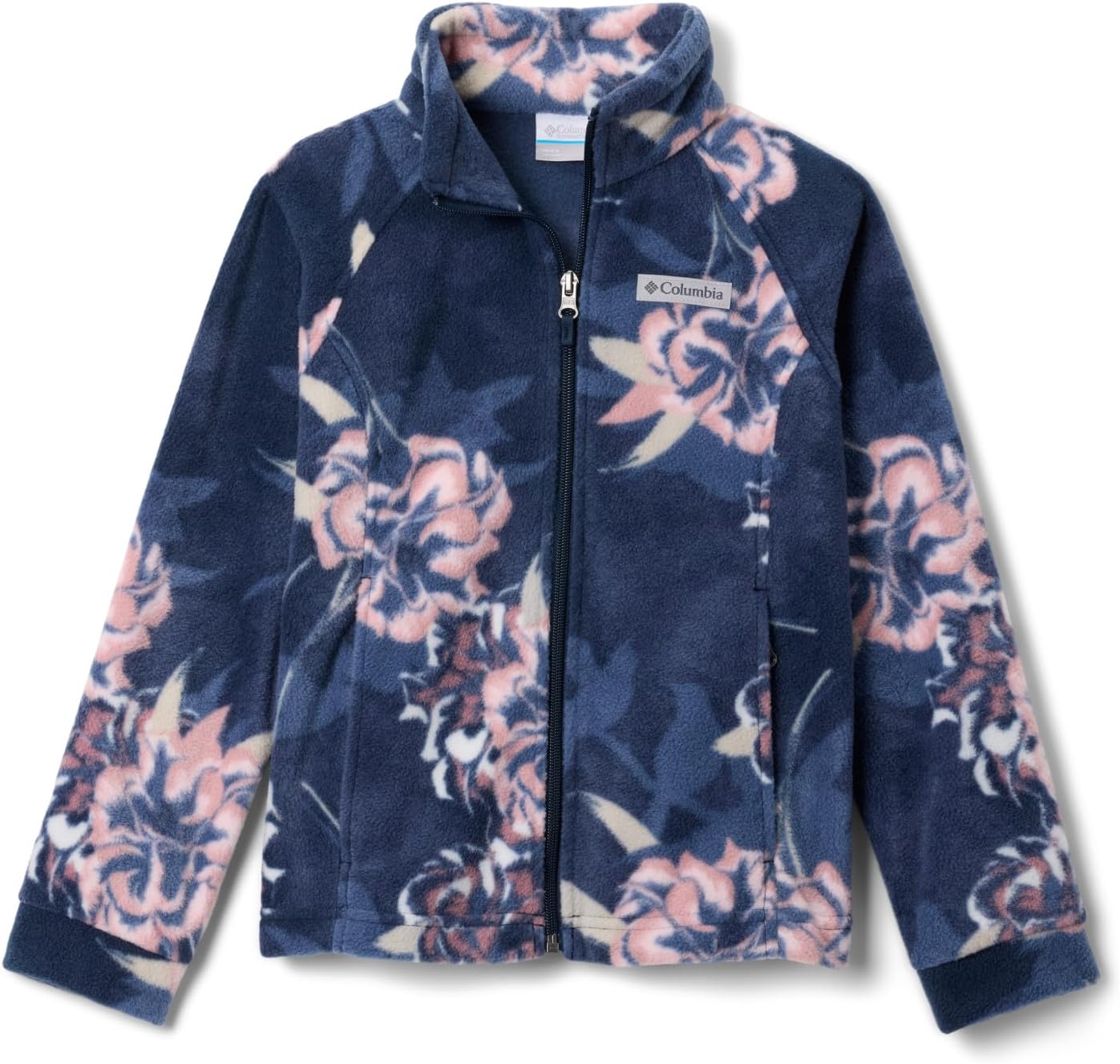 

Детская флисовая куртка Columbia Kids Benton Springs II с принтом, Collegiate Navy Blossoming