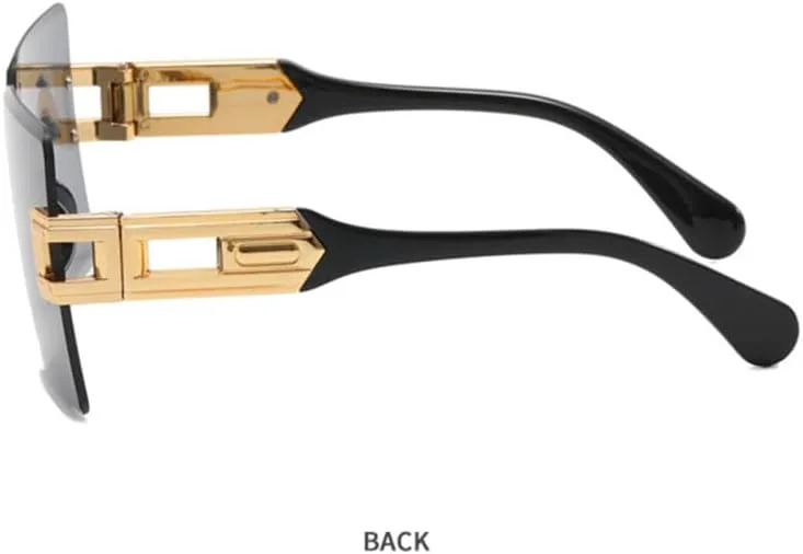 

Большие солнцезащитные очки без оправы для женщин, градиентный дизайн, крупная оправа, защита от УФ-излучения UV400, металлические дужки-цепочки LANGSER, 5