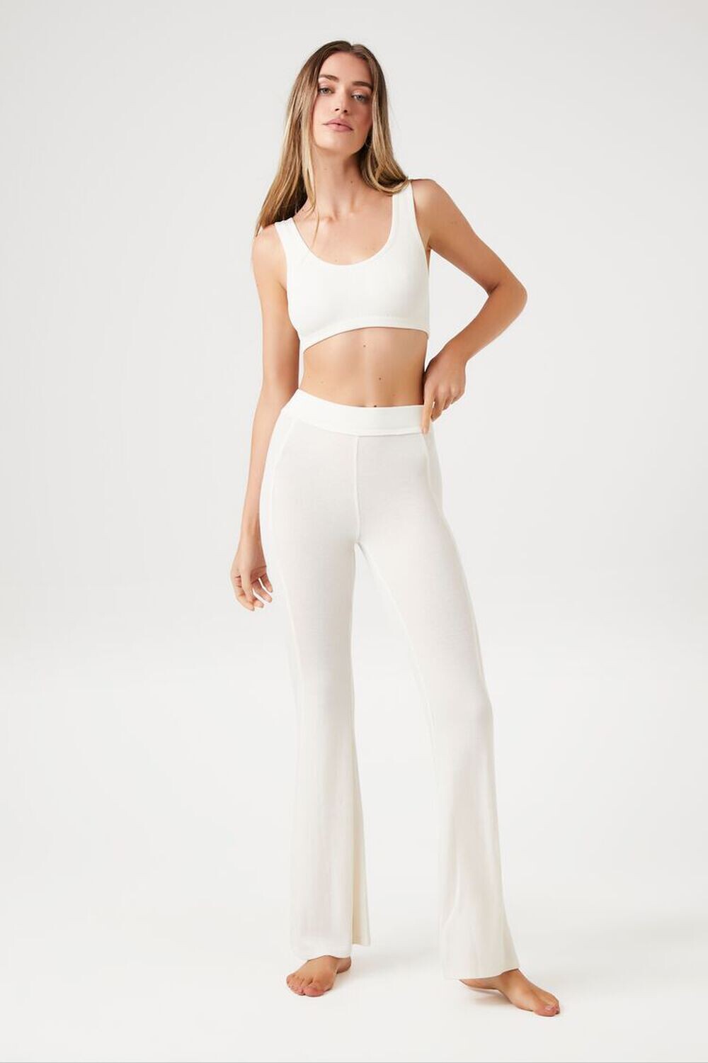 

Расклешенные пижамные брюки Forever 21, ванилла