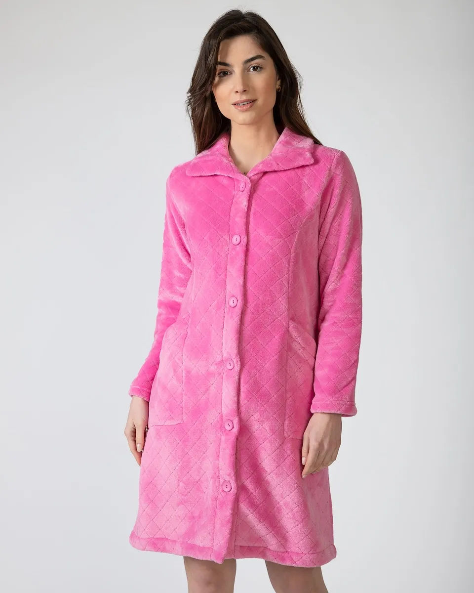 

Женский длинный халат с застежкой на пуговицы Massana, розовый