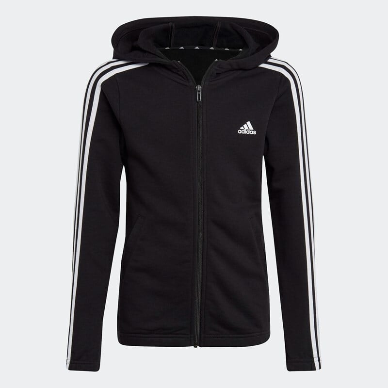 

Детская толстовка с тремя полосками и молнией во всю длину Adidas, белый
