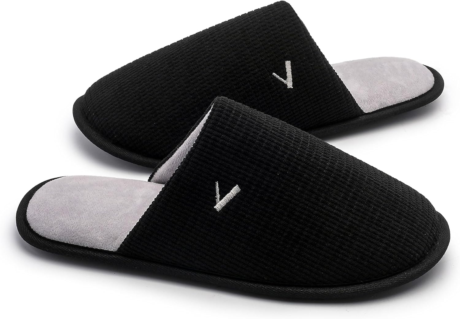 

Мужские вельветовые тапочки MKP COLLECTION с эффектом памяти - мягкие нескользящие домашние тапочки для уюта и комфорта в доме и спальне, черный/серый/светло-серый