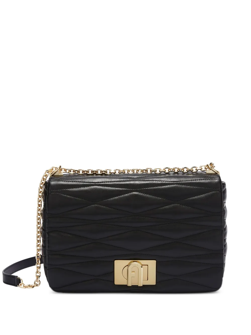 

Стеганая сумка через плечо Furla, черный
