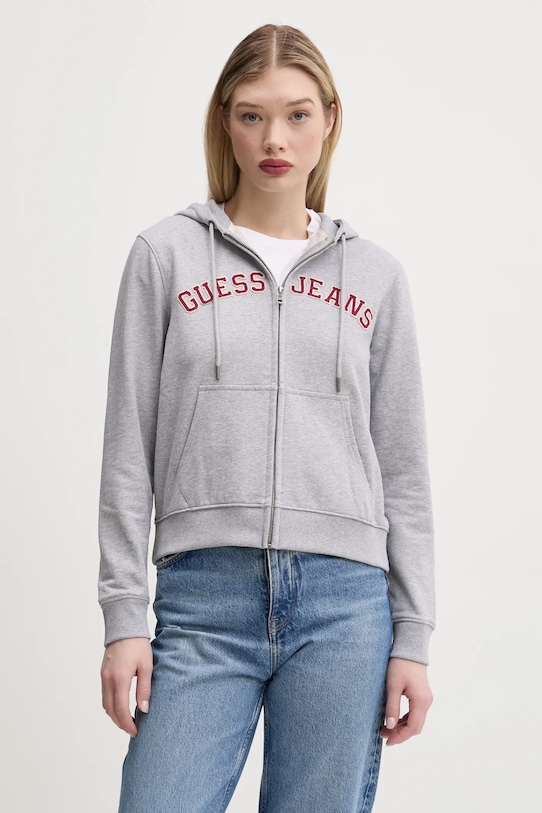 

Хлопковая толстовка Guess Jeans, серый