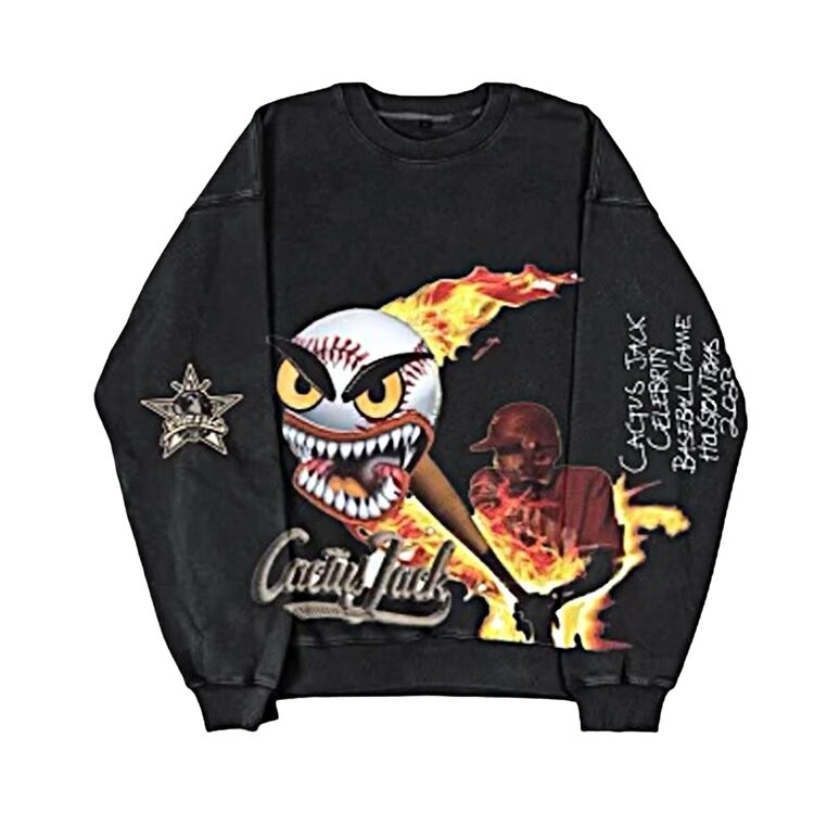 

Толстовка Cactus Jack by Travis Scott Fast Ball Crewneck, черный