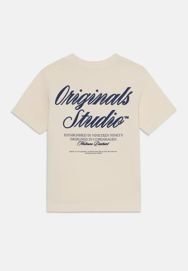 Футболка Jack & Jones Junior Jornorrebro typo tee ss crew neck sn jnr print t-shirt, античный белый — фото 2